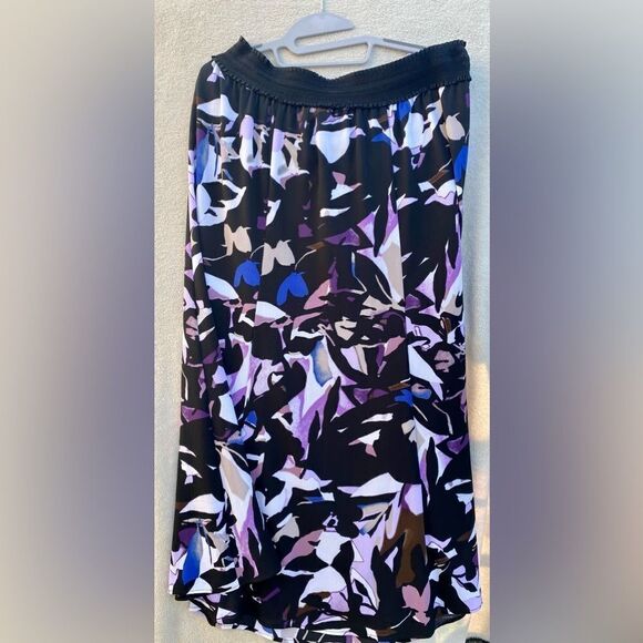 Dana Buchman long maxi elastic waist abstract print skirt women’s Size Large UEC - Picture 1 of 7